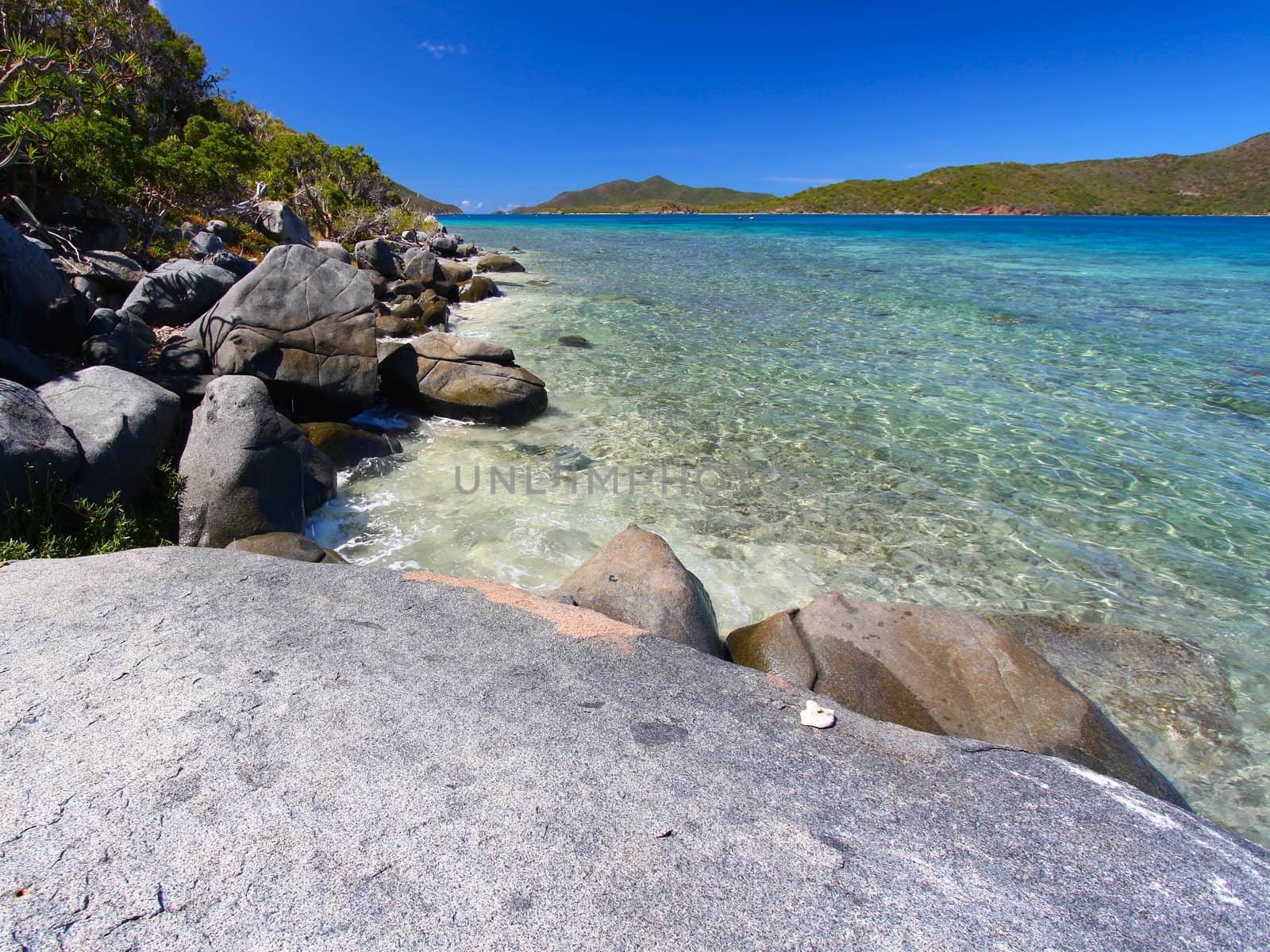 Beautiful coastline scenery of the British Virgin Islands.