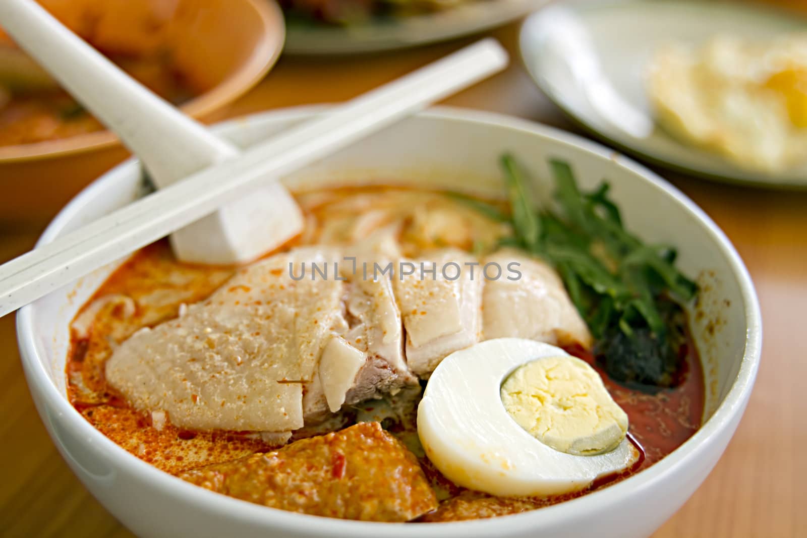 Chicken Curry Noodles at Singapore Hawker Foods Center