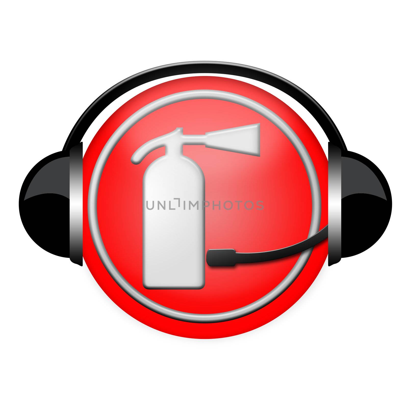 fire department extinguisher headphone sign life save conception