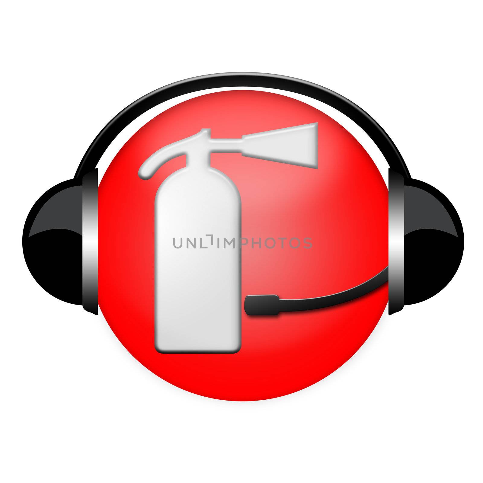 fire department extinguisher headphone sign life save conception
