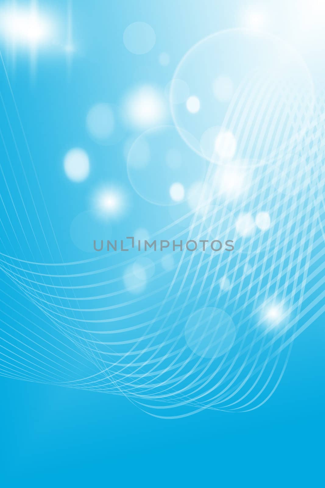 Abstract blue background with beautiful bubble lights 
