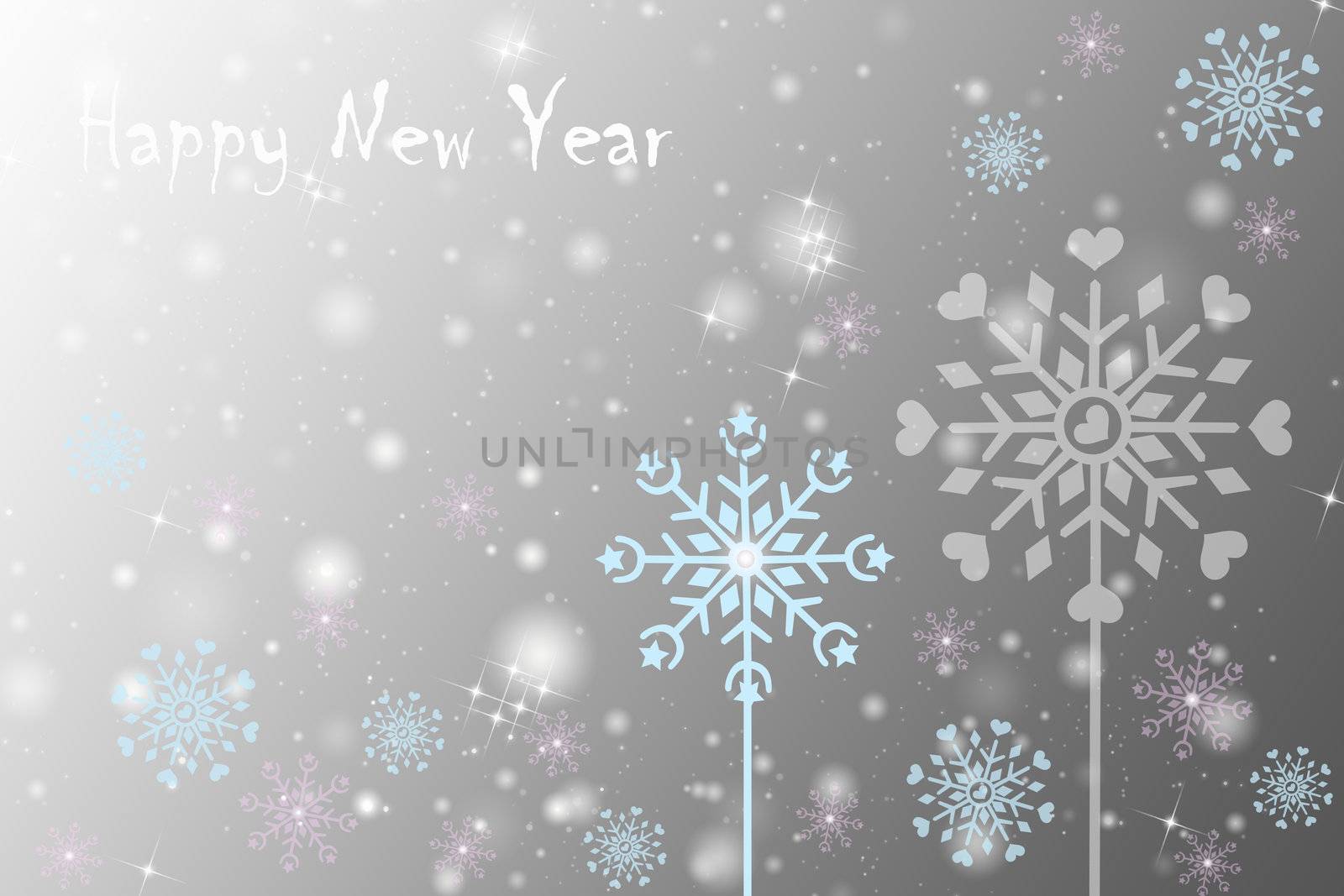 Happy New Year Greeting card. Beautiful Shiny background