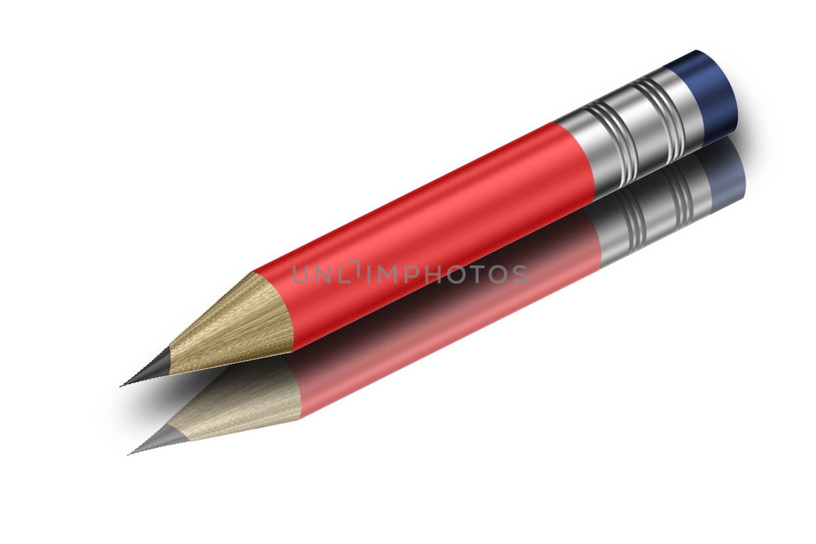 red pen with reflection