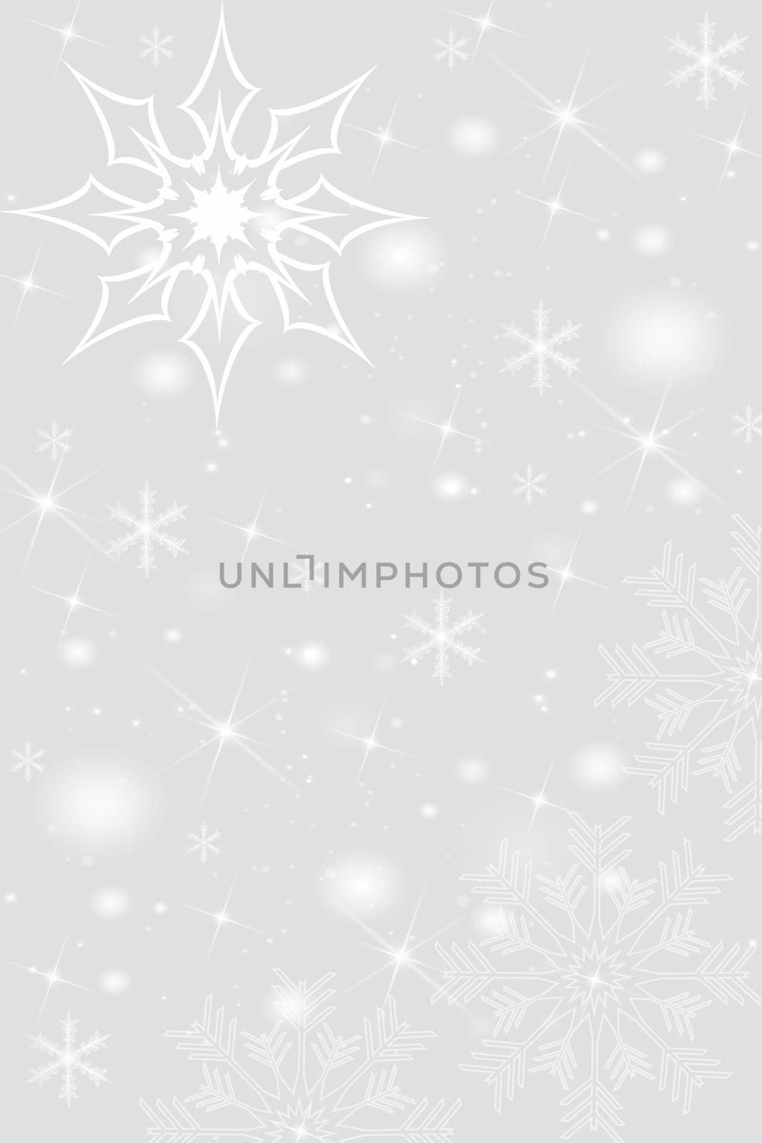 Abstract snowflakes background on gray