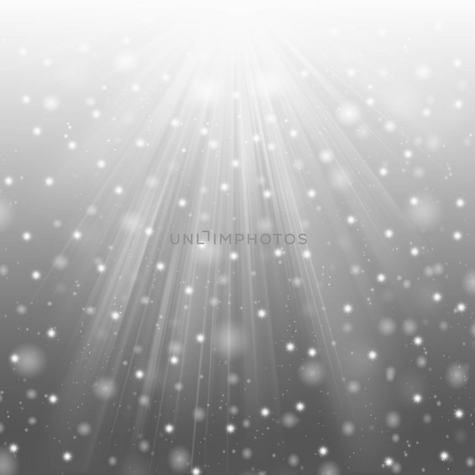  Snow and star on gray background