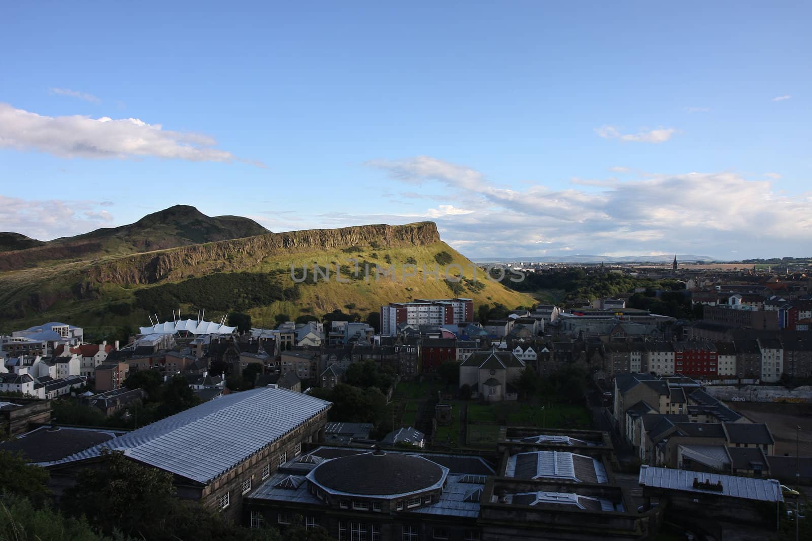 View on some part of Edinburgh at the end of the day