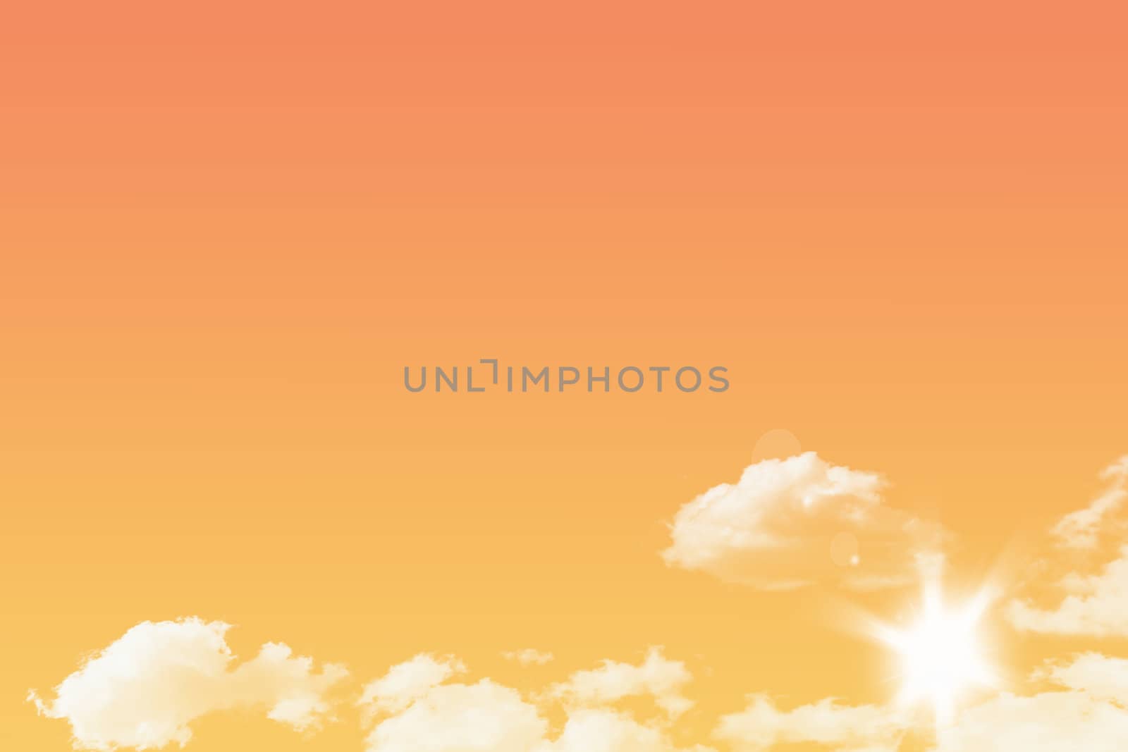 Abstract background of red sky and white cloud