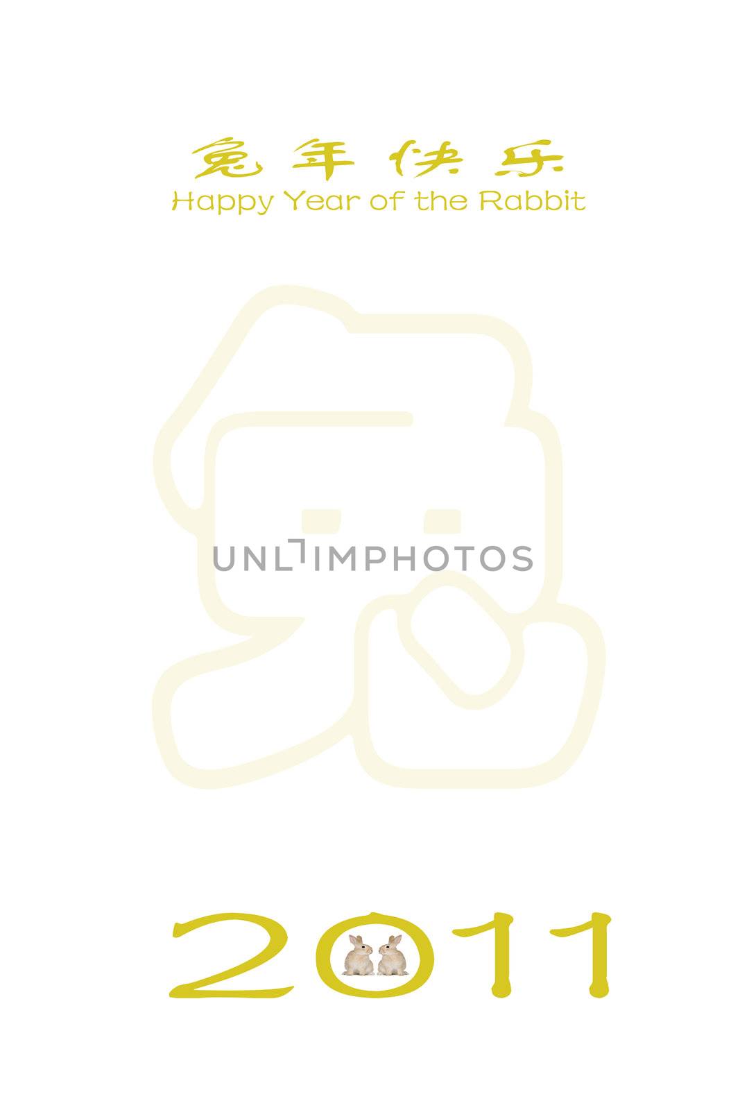 Chinese new year greeting card with Chinese characters 
