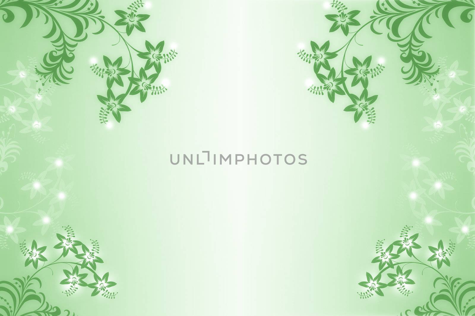 Beautiful abstract floral  on green background 
