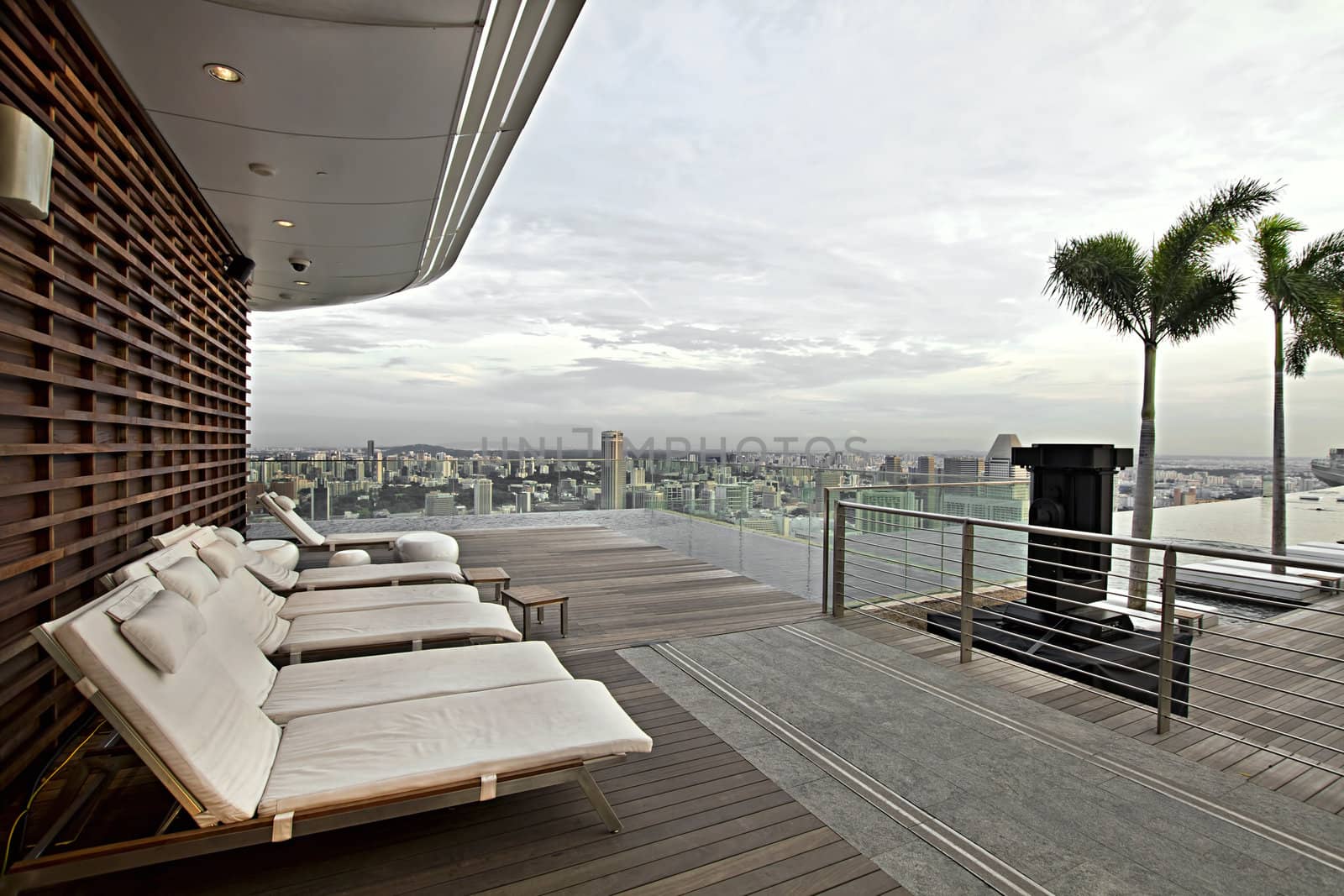 Lounging by Rooftop Infinity Swimming Pool by Davidgn