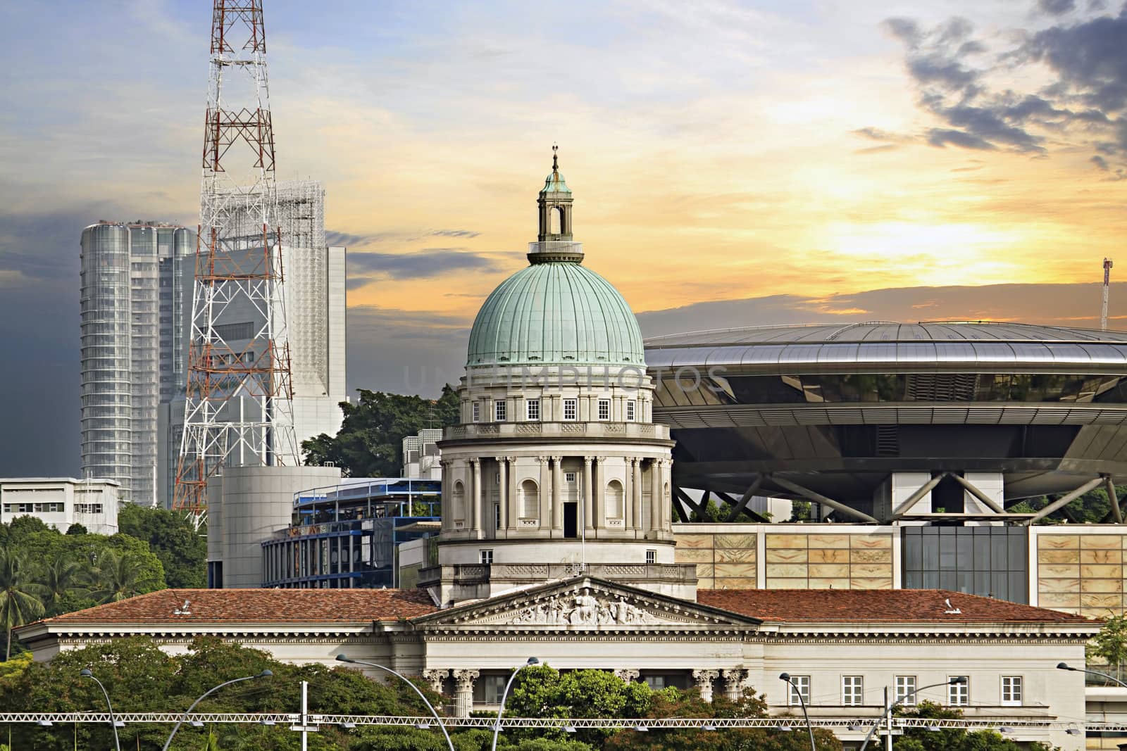 Singapore Parliament Building and Supreme Law Court by Davidgn