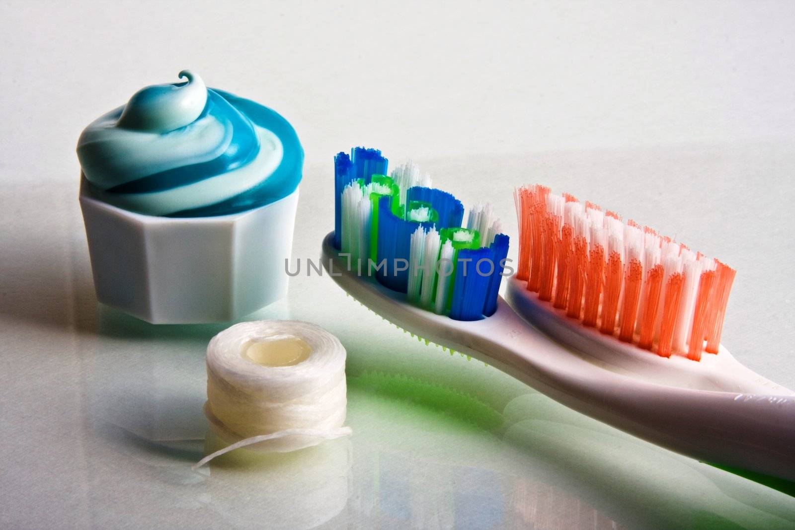 Swirled Toothpaste, Toothbrushes & Floss by wulloa