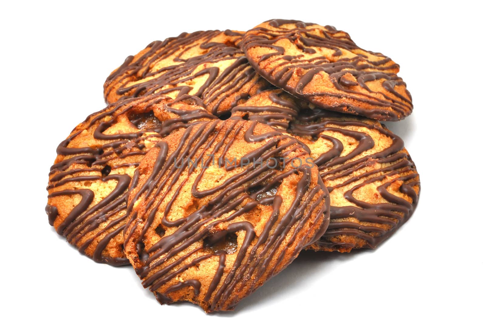 Stack of Florentine cookies isolated on white background.
