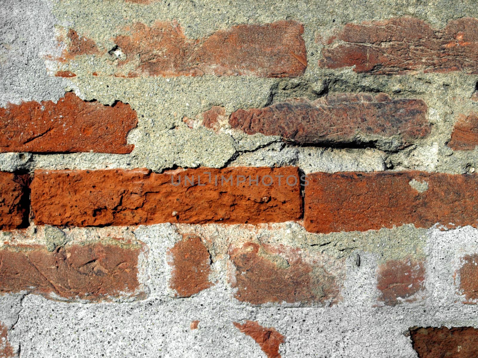 Detail of wall of red bricks background