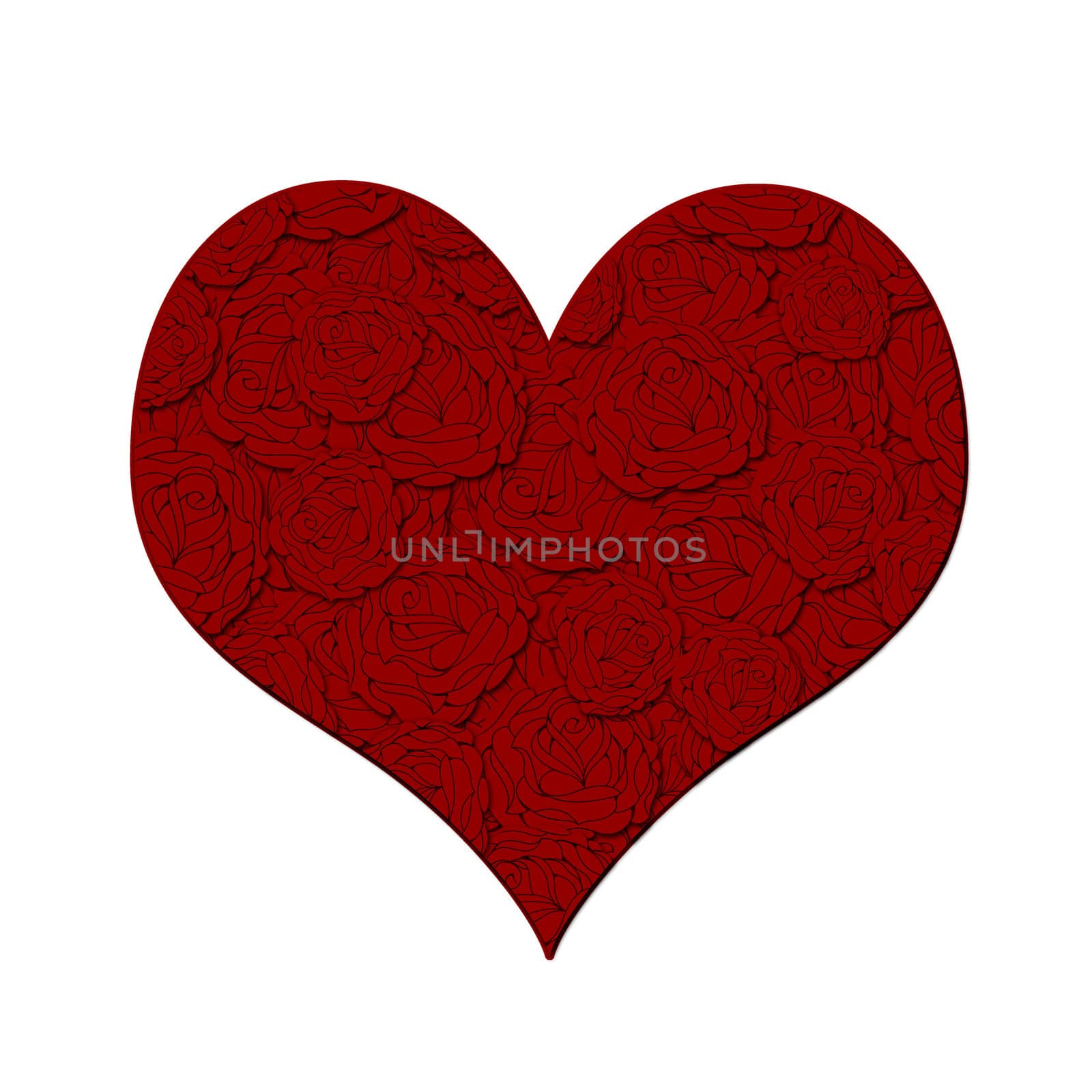 Valentines Day Heart with Red Roses Pattern by Davidgn