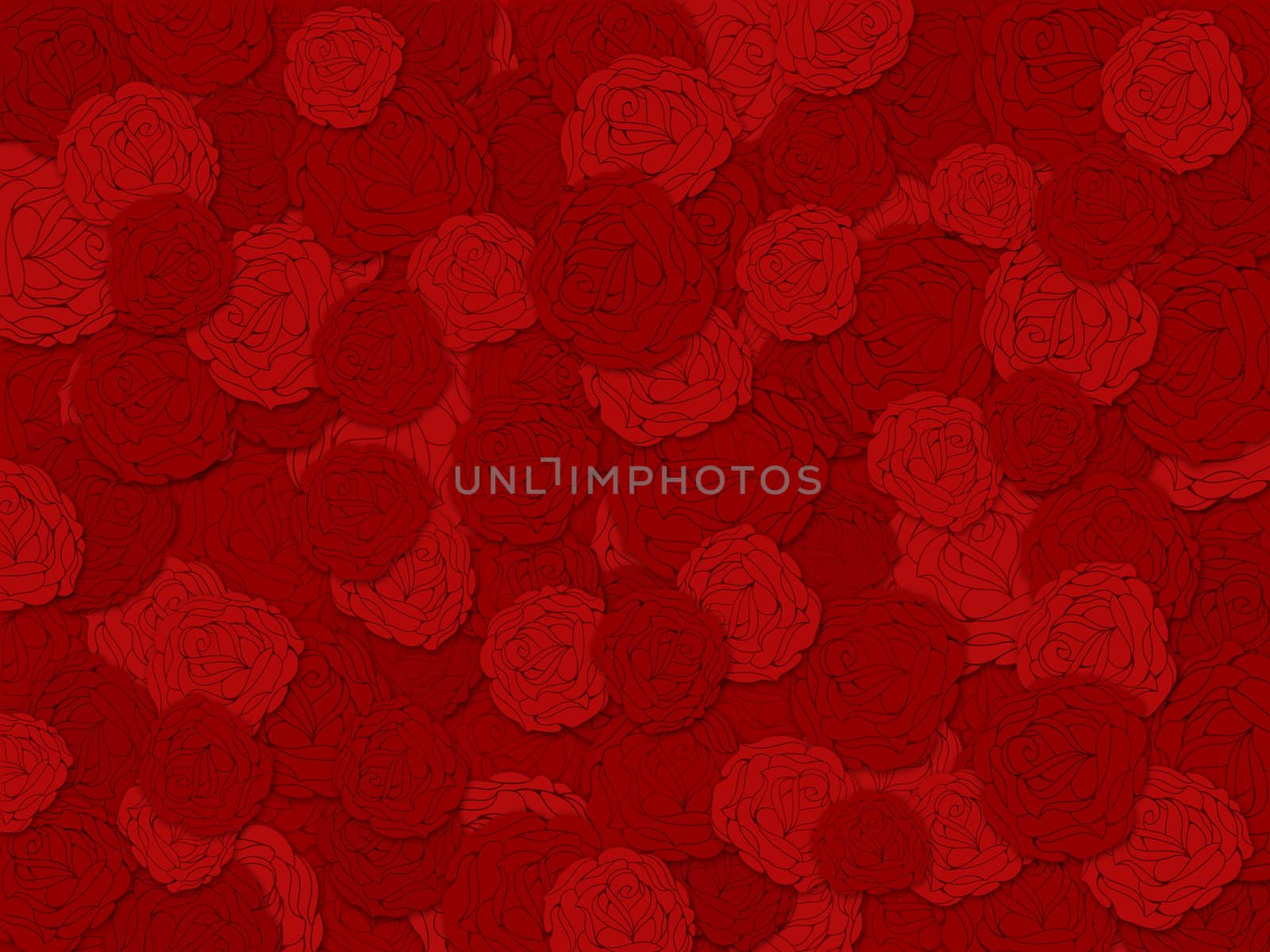 Red Roses Background for Valentines Day and Wedding Anniversary Illustration