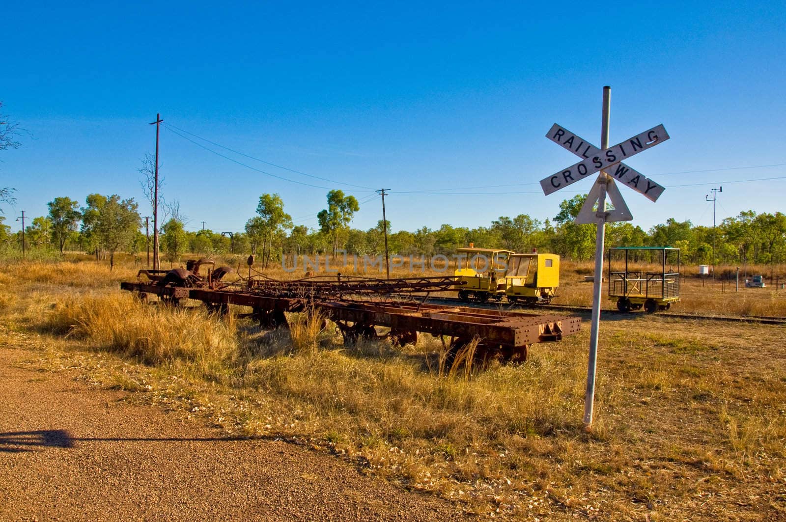 old freight train in the australian desert