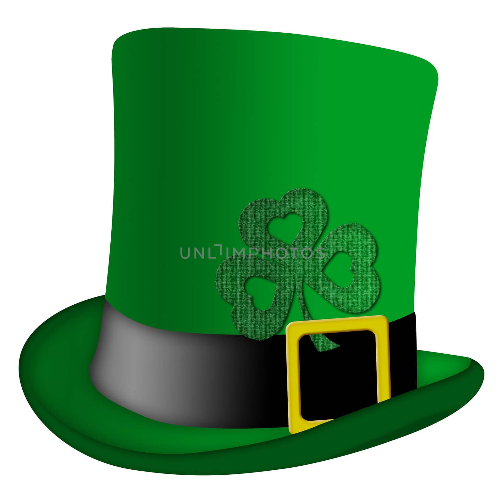 St Patricks Day Leprechaun Irish Green Hat with Shamrock Illustration
