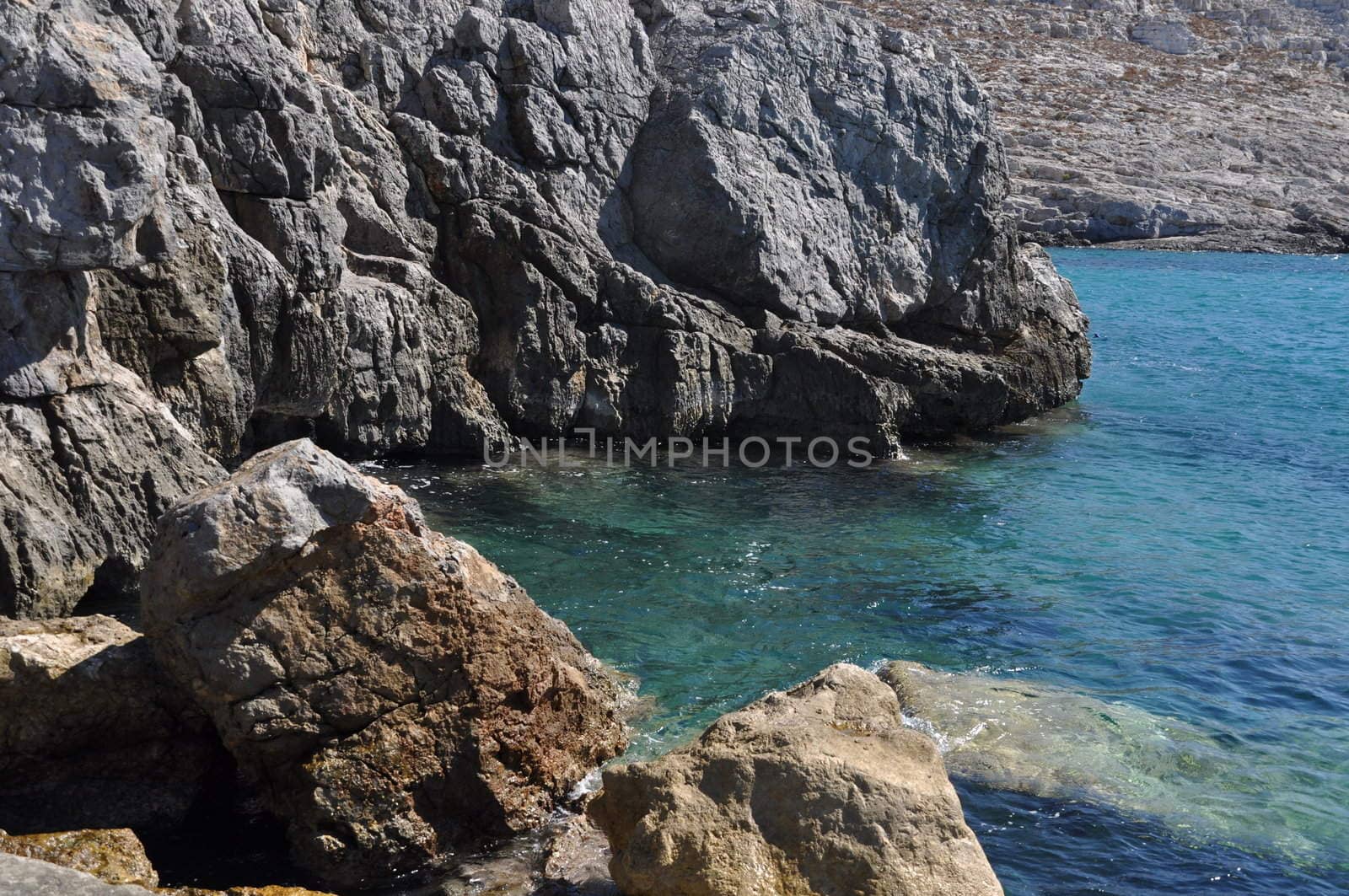gorgeous seascape on a desert island in Greece