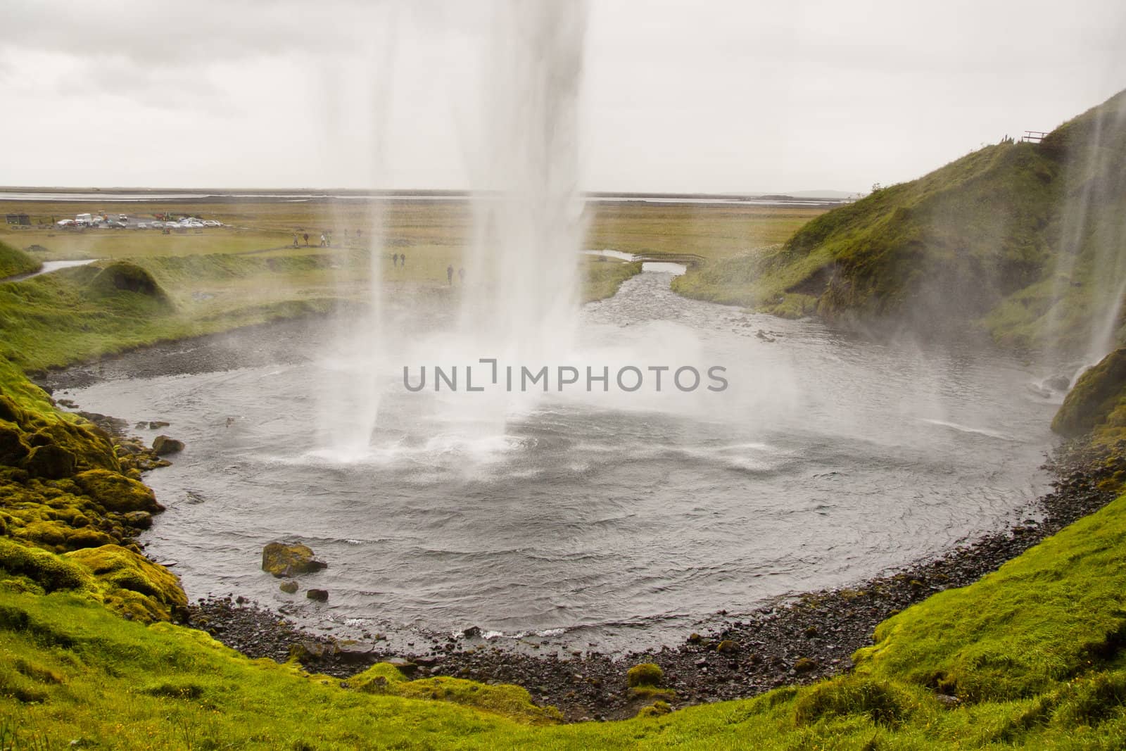 Seljalndsfoss waterfall in south of Iceland near Skogar.