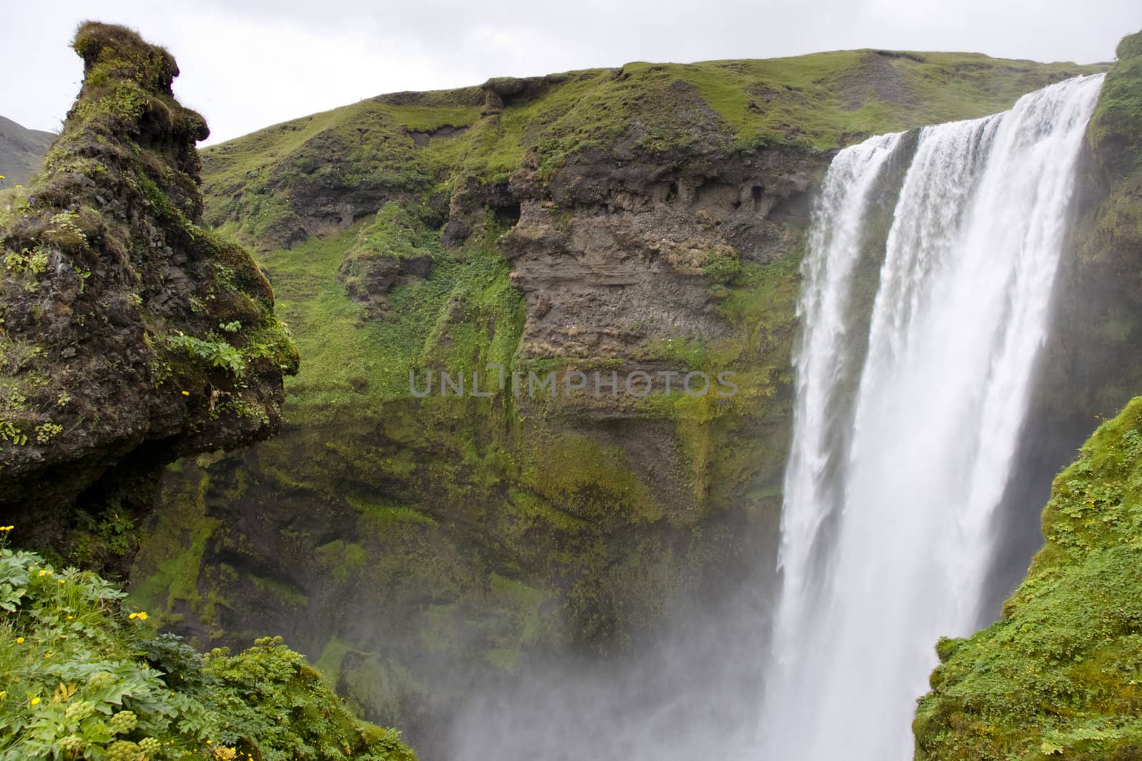 South of Iceland beauty and big waterfall Skogafoss