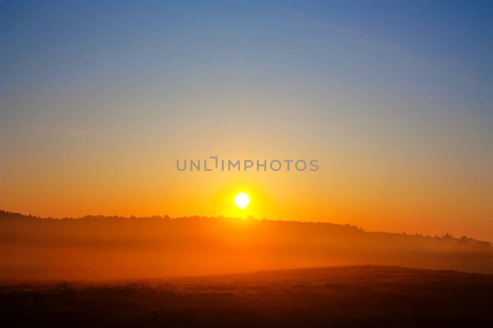 Dawn, rural landscape