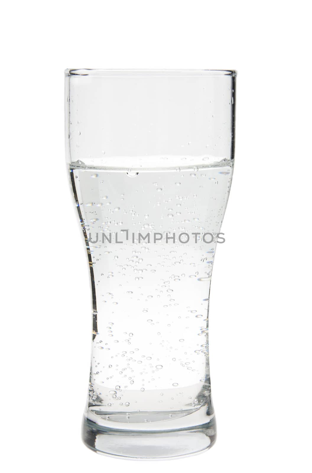 glass of water on white