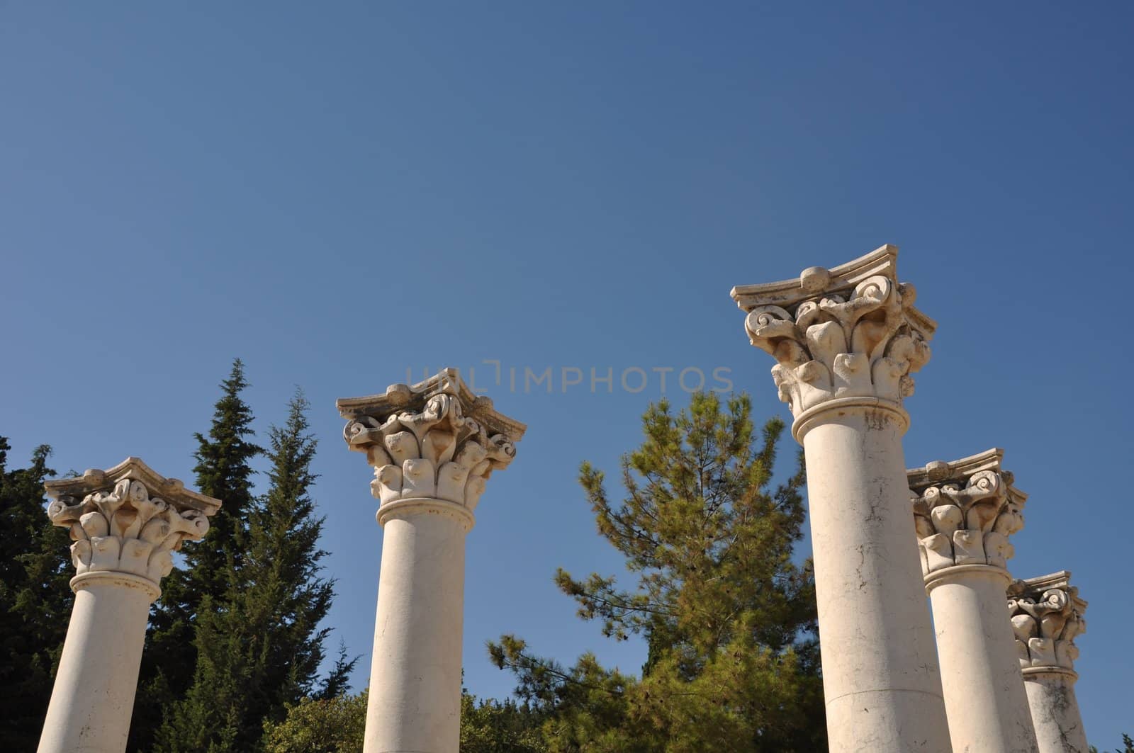 historical ruins of Asclepieion, ancient Hospital made by Hippocrates in Kos, Greece