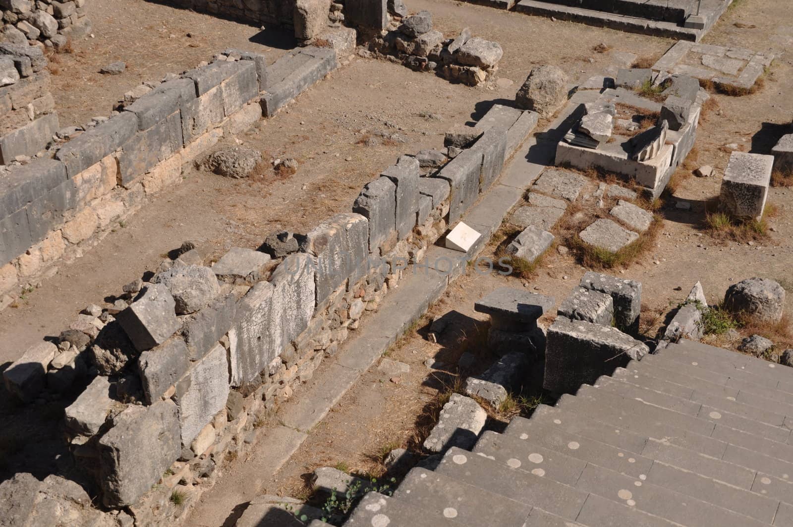 historical ruins of Asclepieion, ancient Hospital made by Hippocrates in Kos, Greece