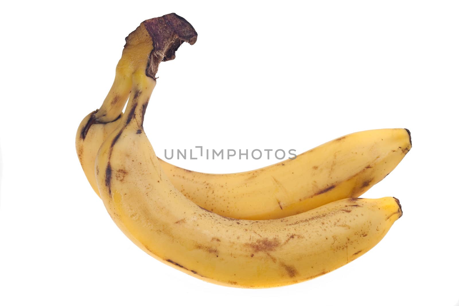 two bananas isolated on white background