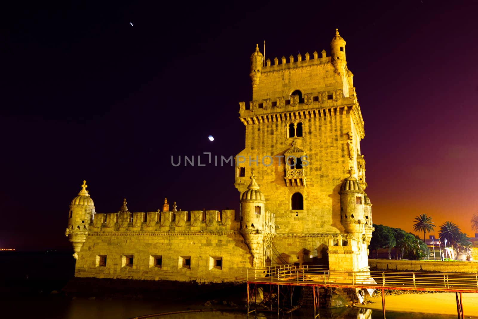 Tower of Belem (Torre de Belem), at night, Lisbon, Portugal