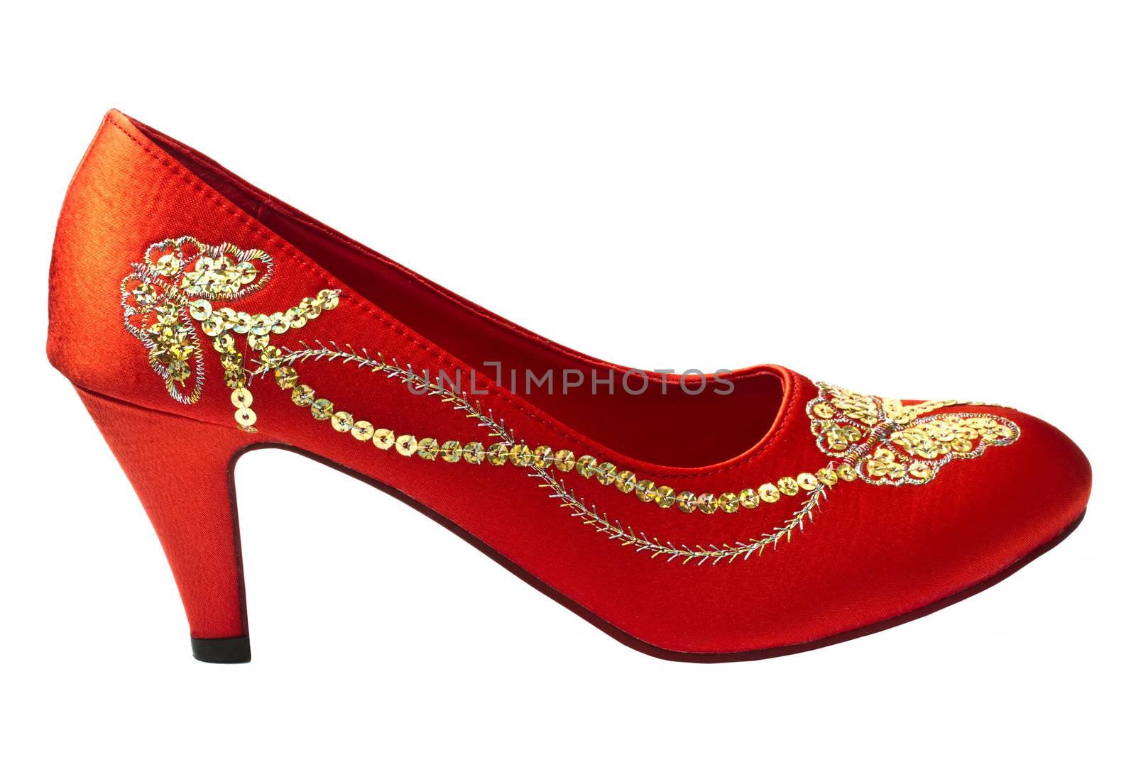 Embroidered red shoes by ibphoto