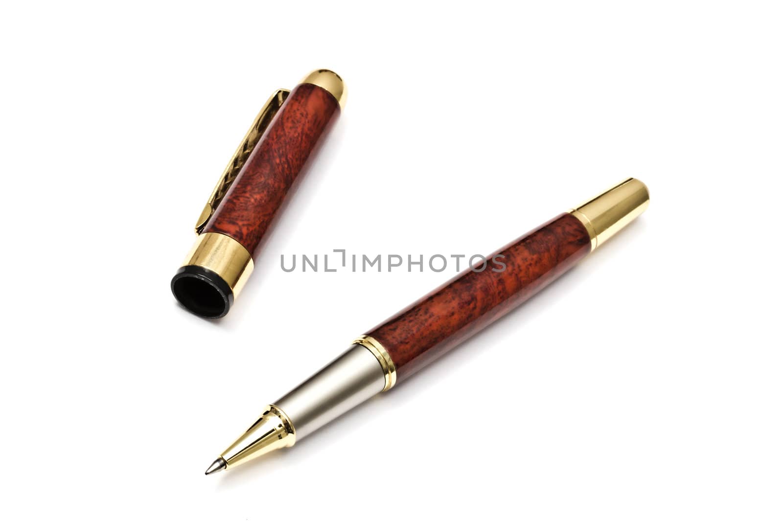 Black Ball Point Pen isolated on white background 
