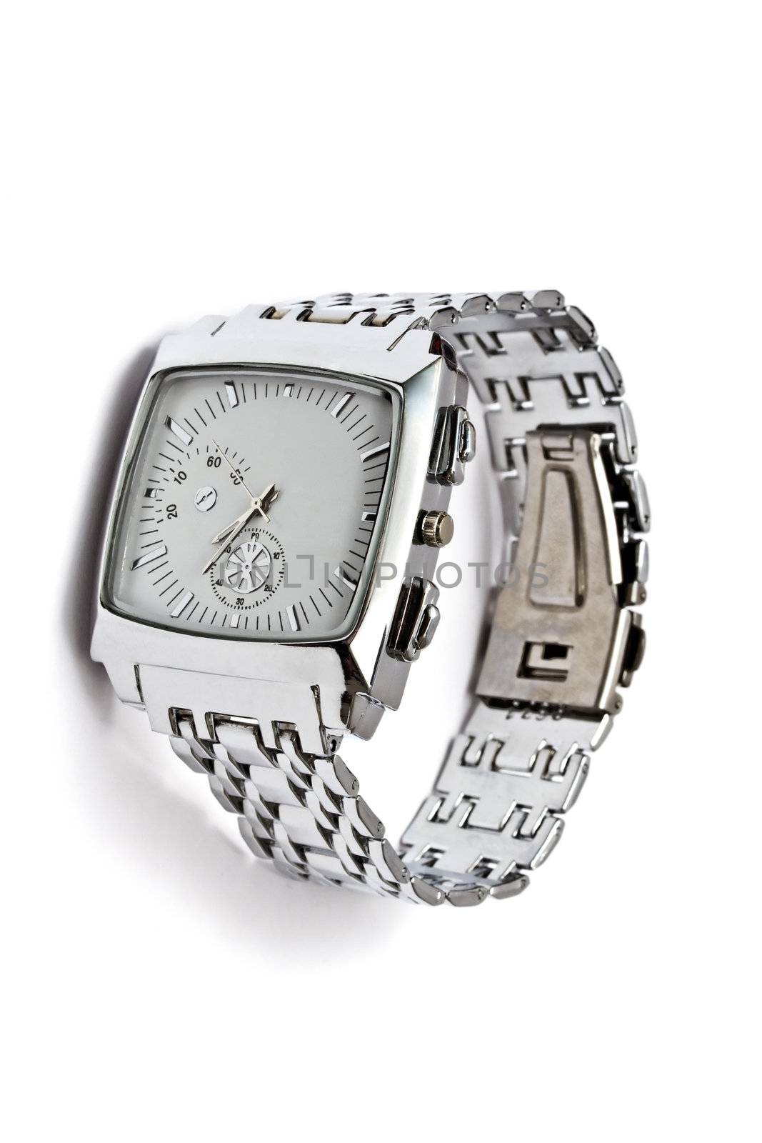 Fashion wristwatch isolated on white background
