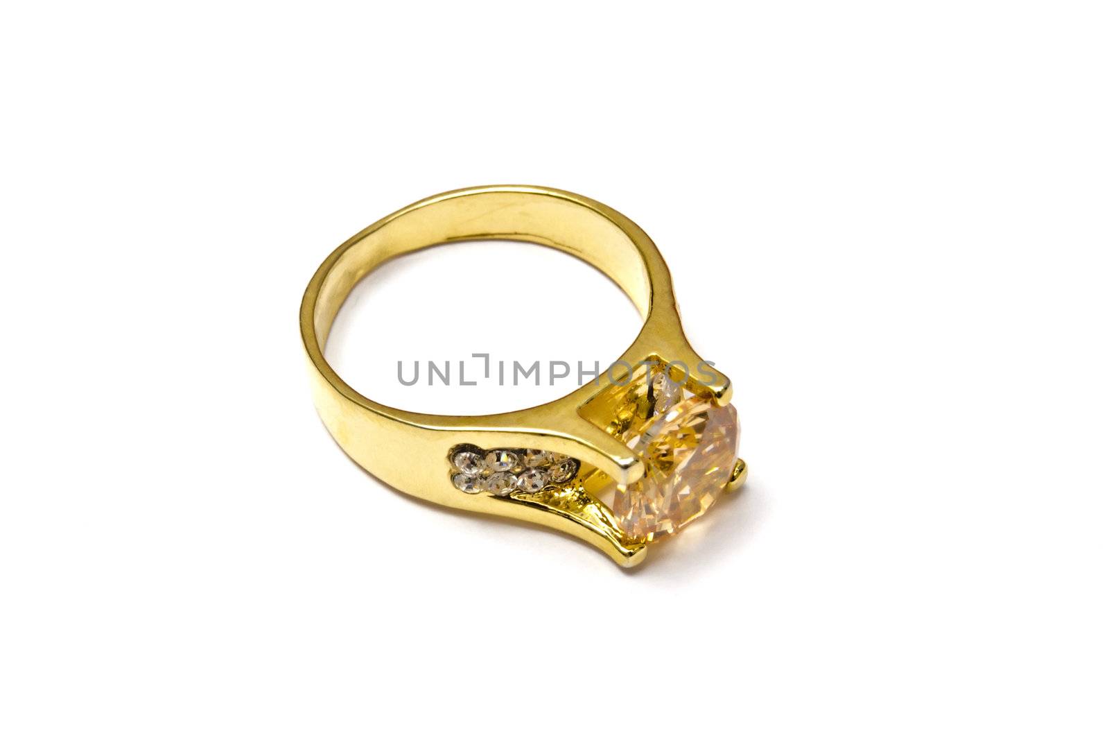 Gold ring isolated on white background