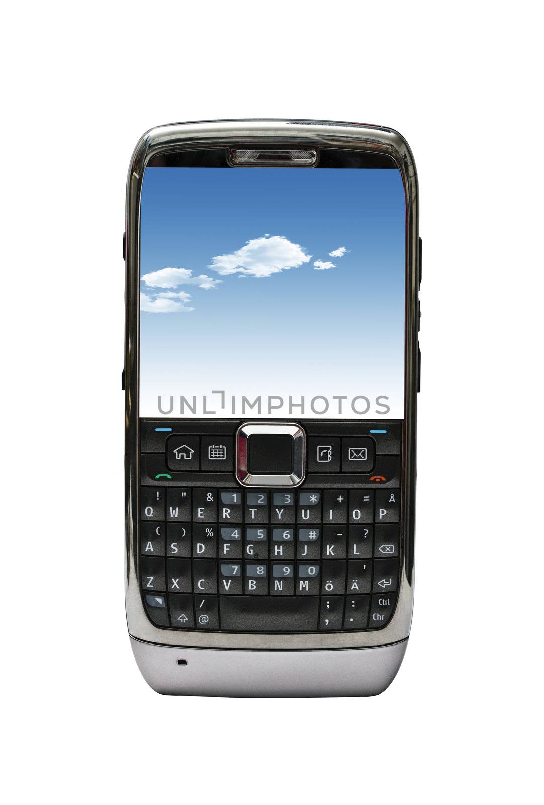 Mobile phone isolated on white background