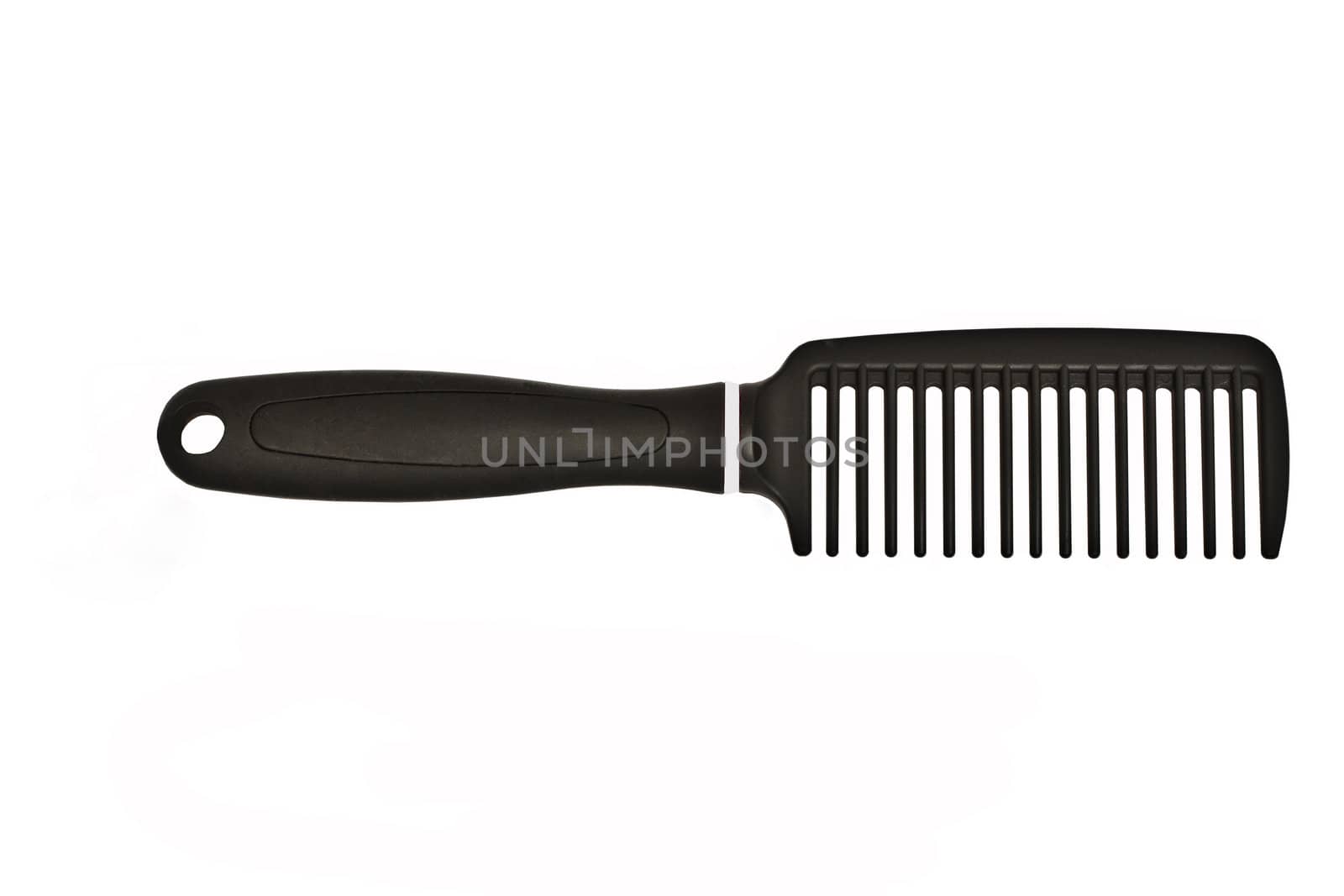 Black comb isolated on white background 

