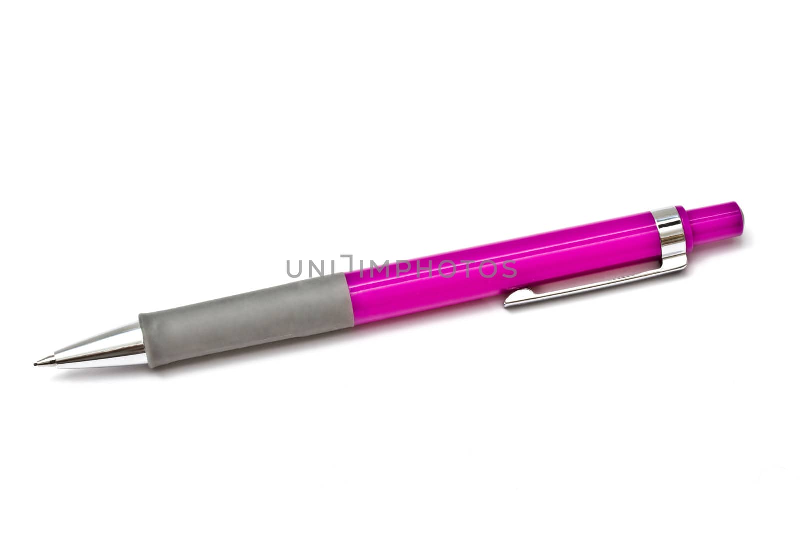 Pink pen isolated on white background