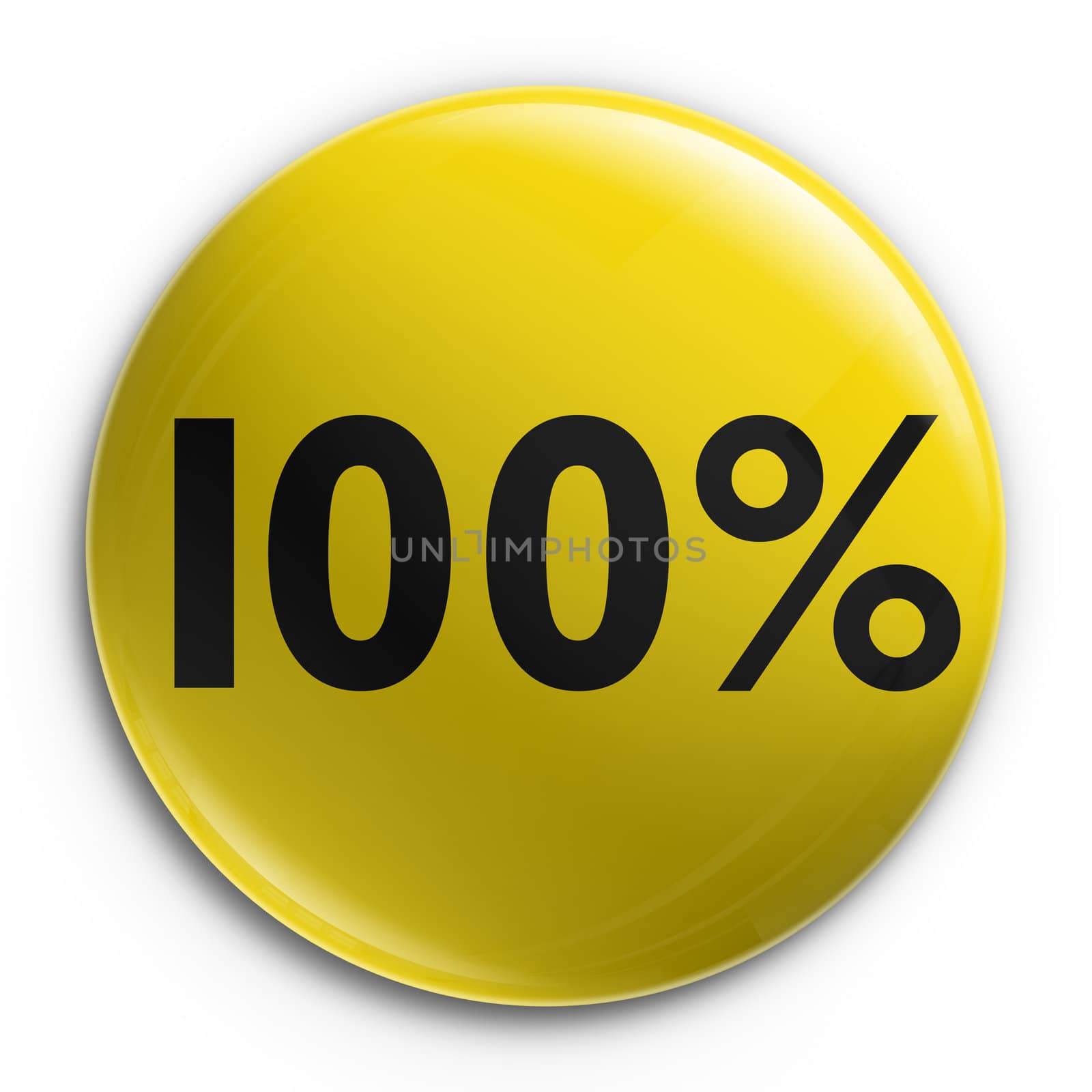 3d rendering of a badge with 100 percent off