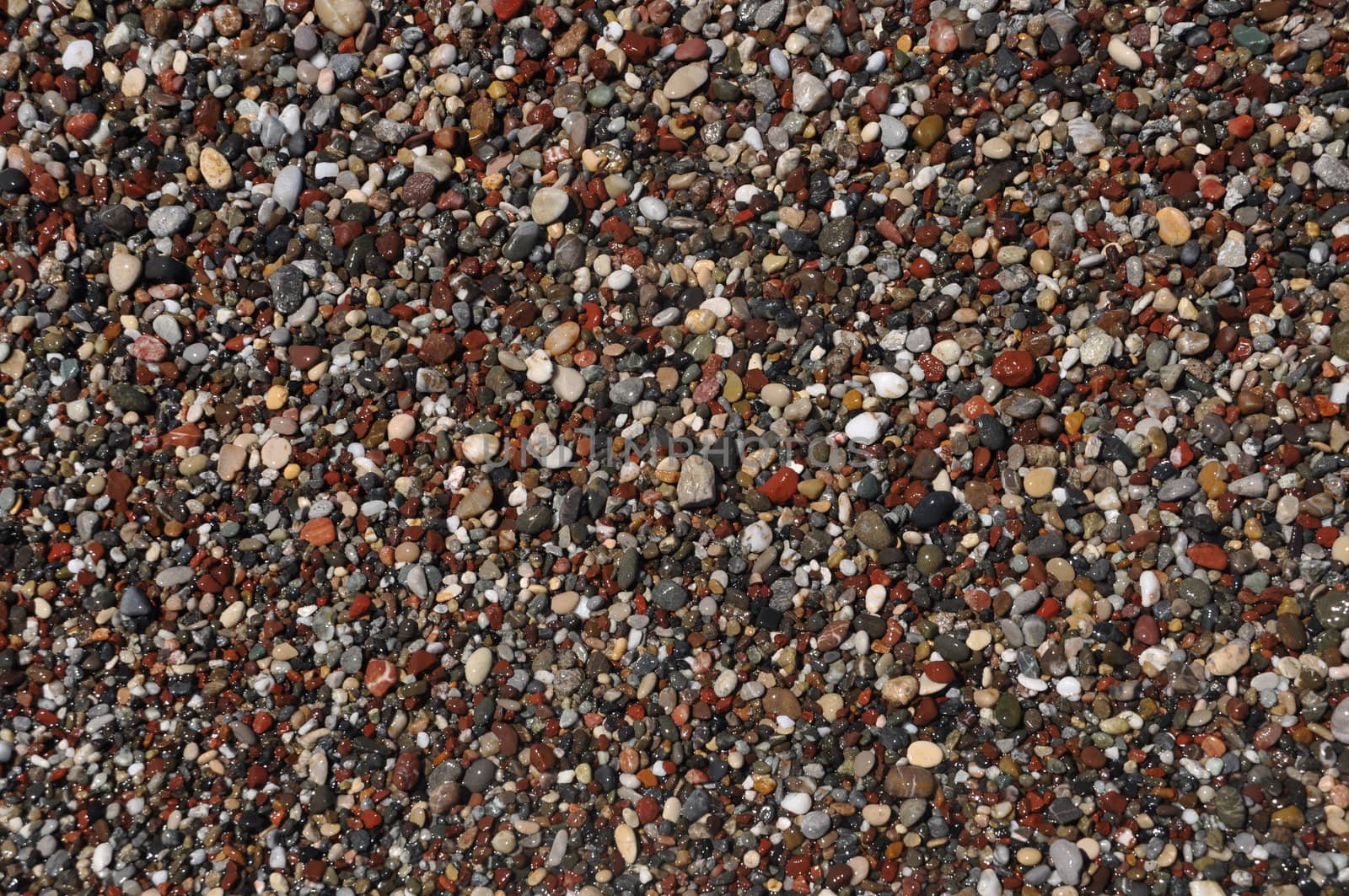 little and colorful stones at the beach (background or texture)