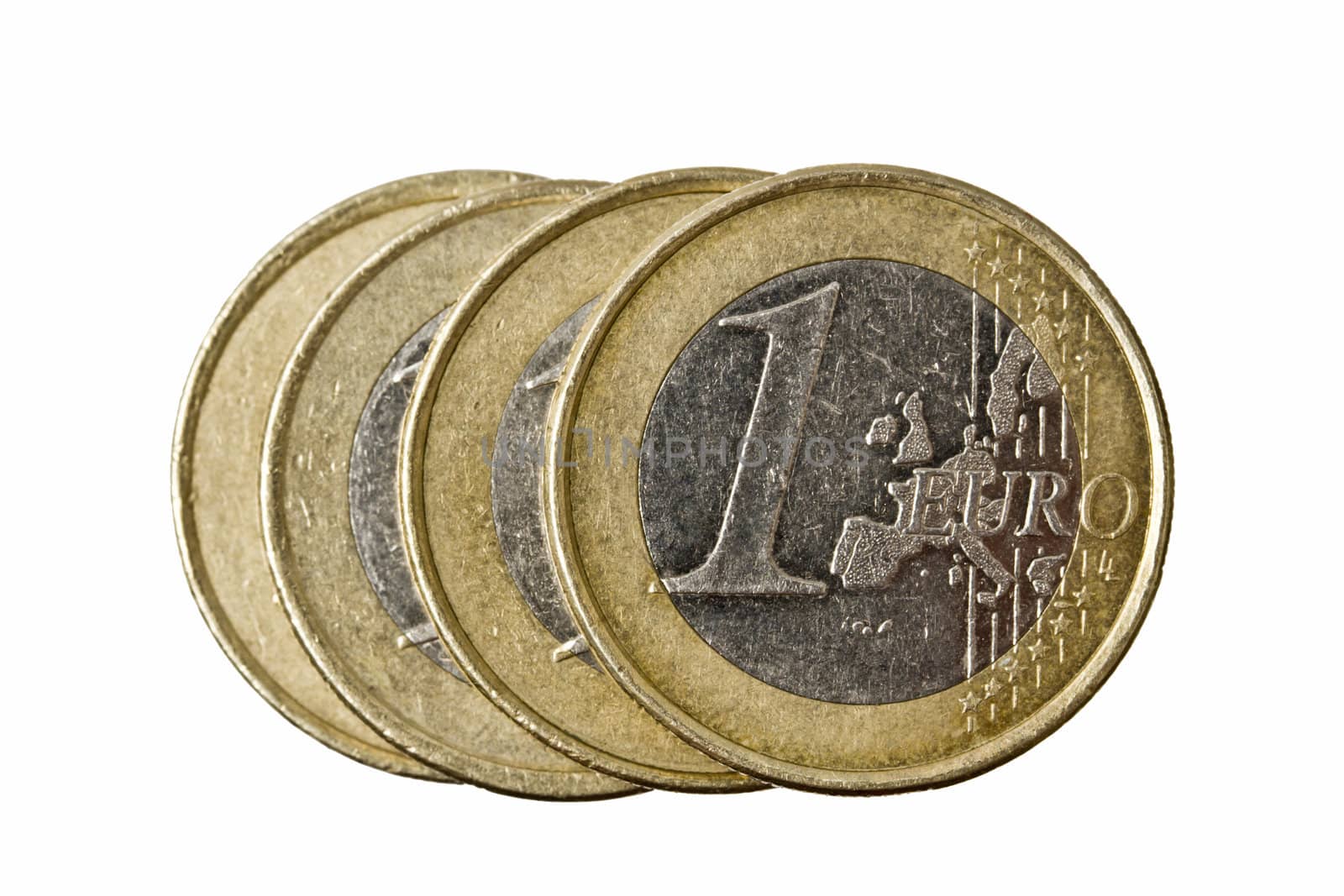 Euro coins isolated on white background 
