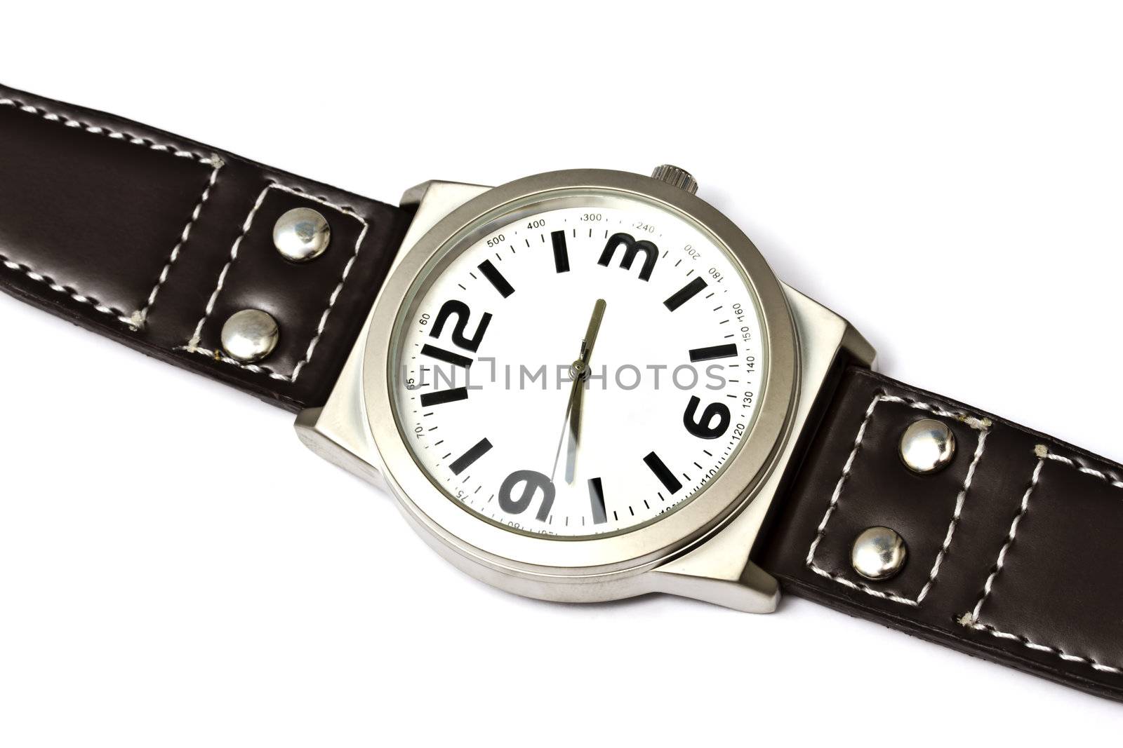 Fashion wristwatch isolated on white background 
