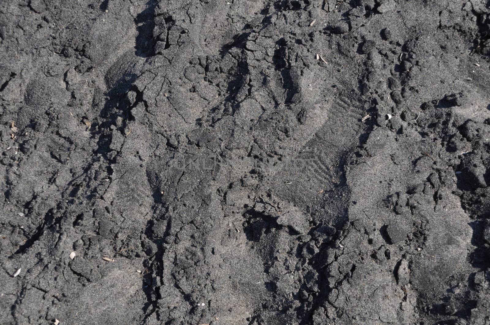 black sand beach background or texture in Greece