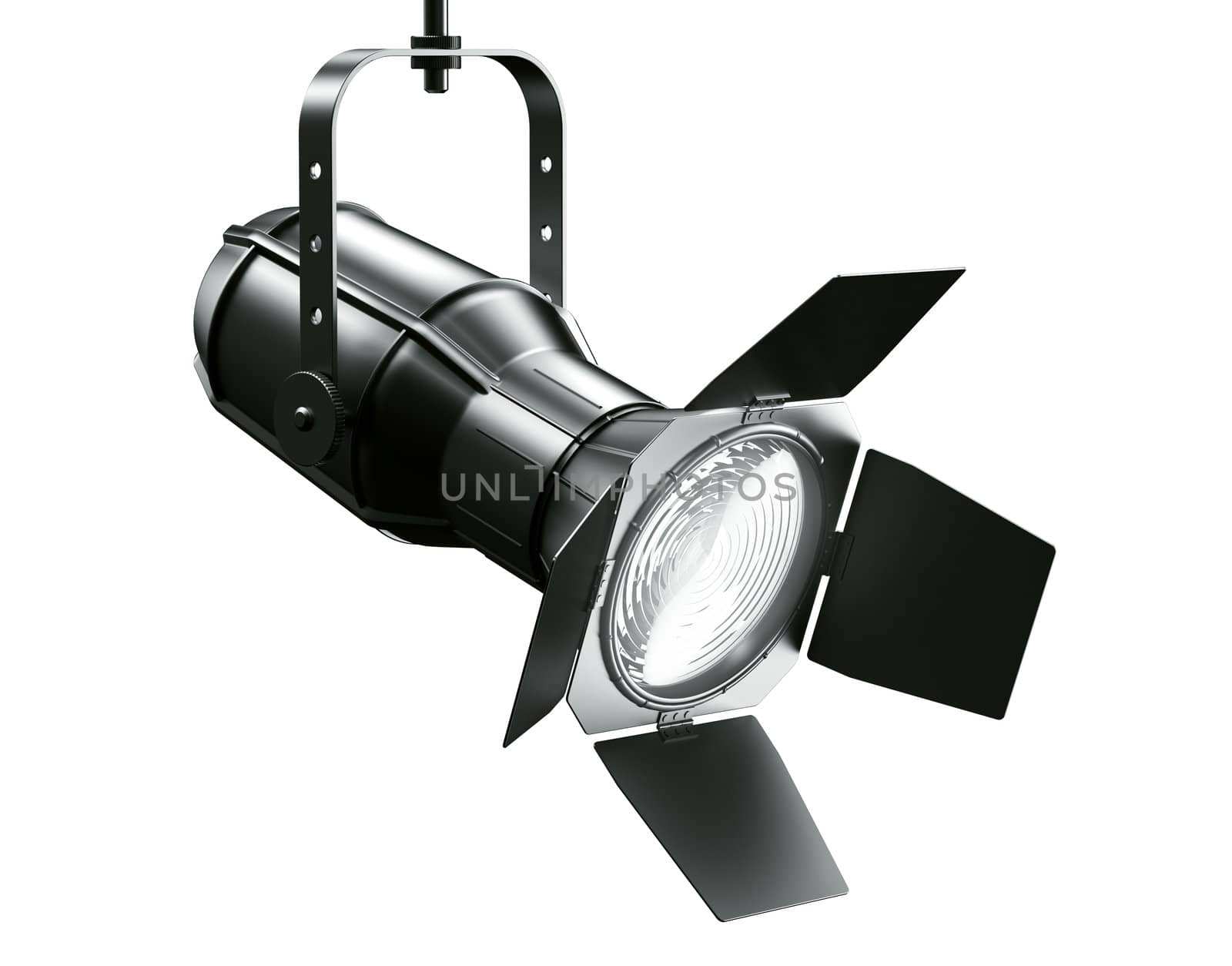 3d rendering of a spotlght on a white background