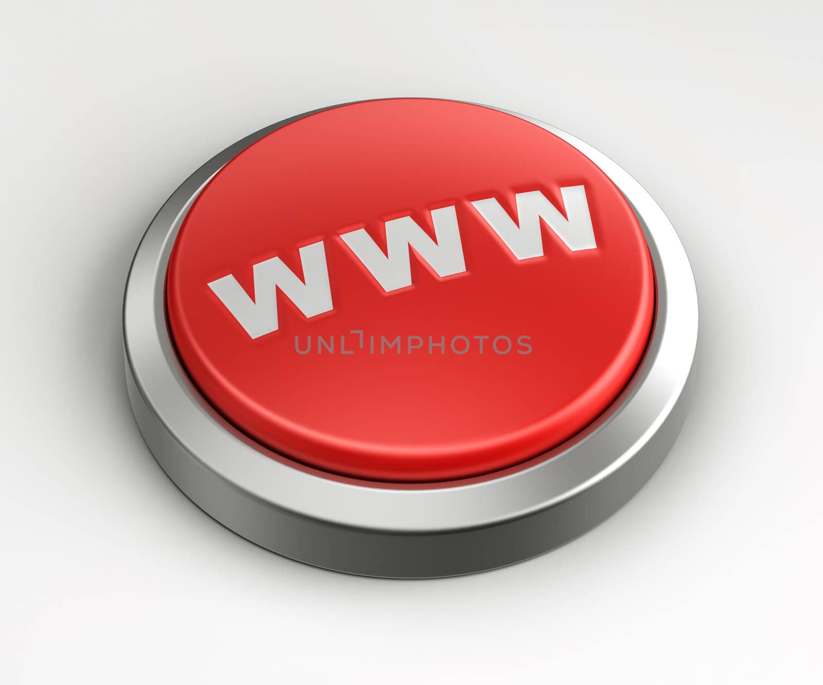 3d rendering of a red button with WWW written on it.