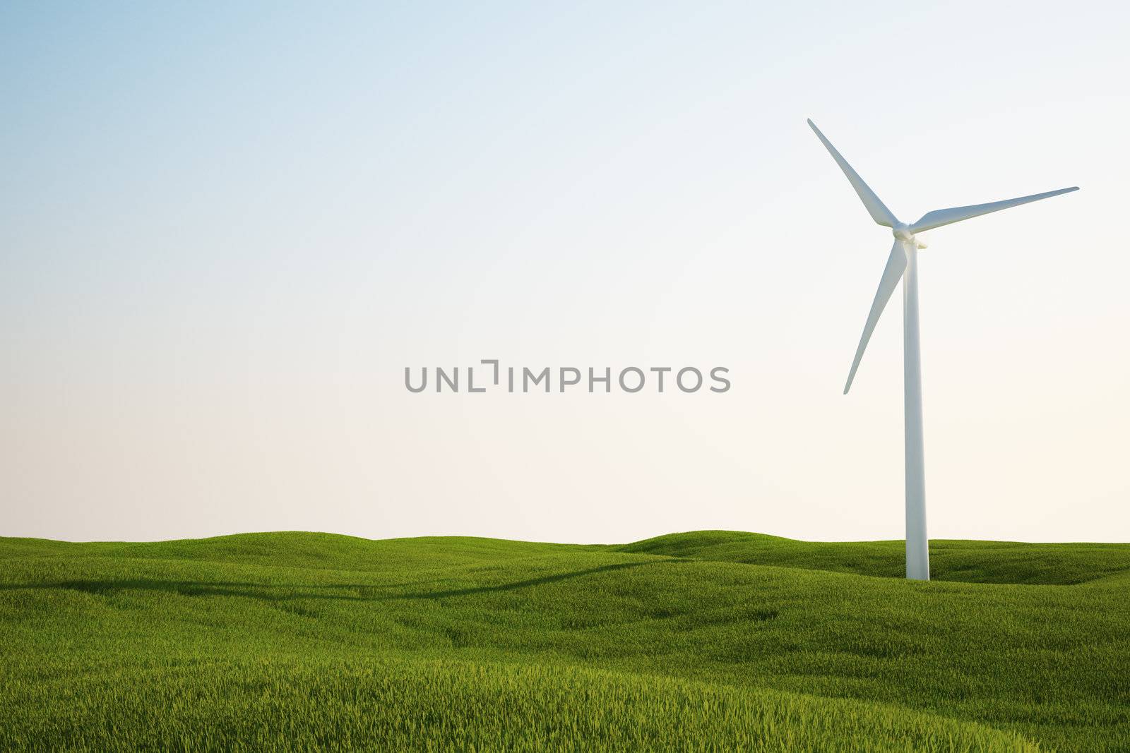 wind turbine on green grass field by zentilia