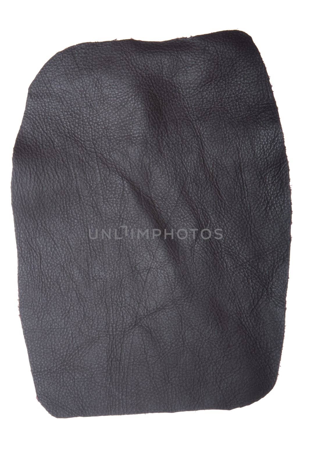 gorgeous brown leather scrap isolated on white background