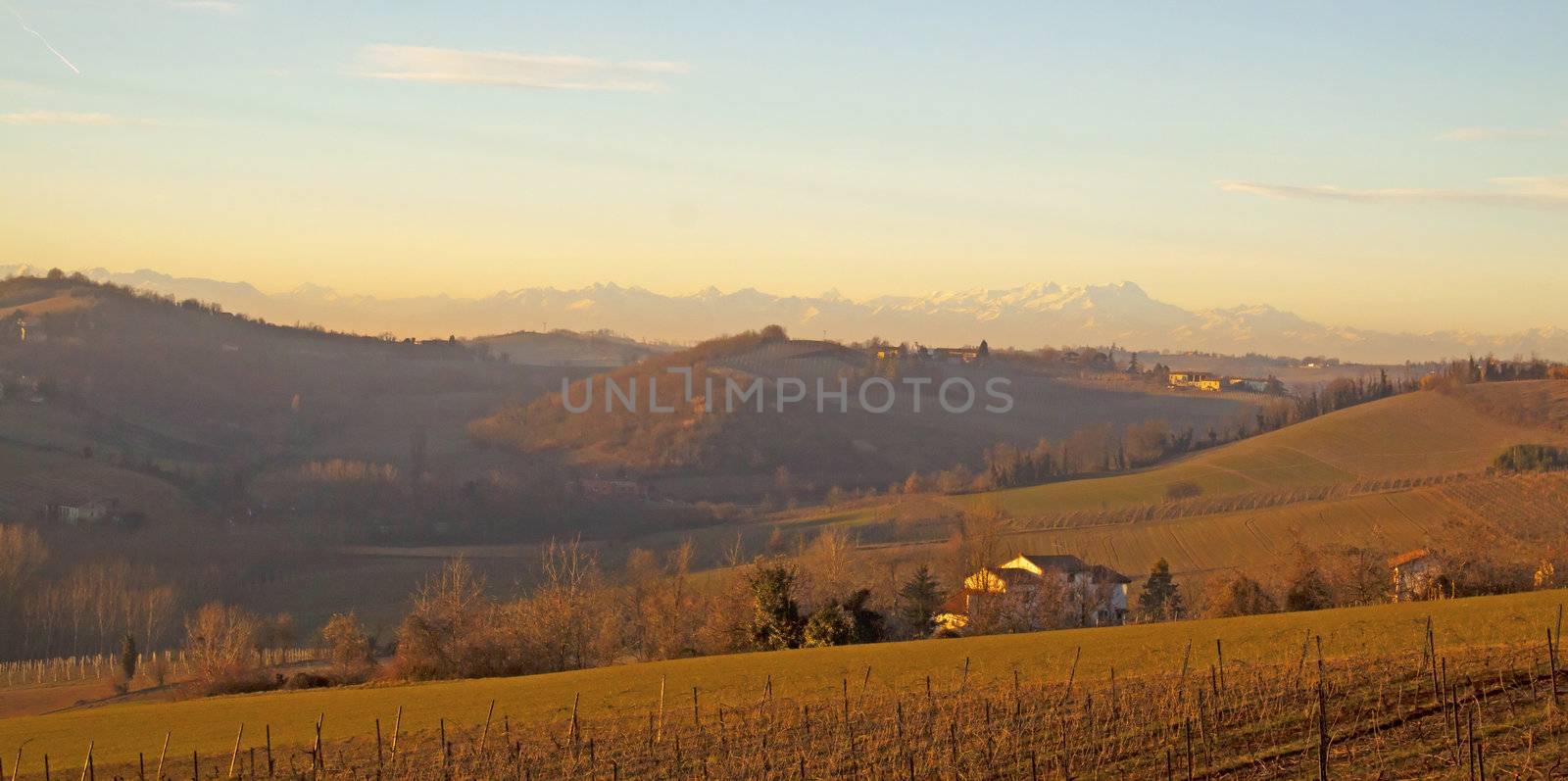 Landscape of a hill under a blue sky