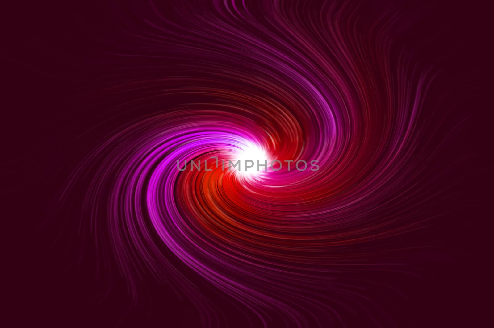 Abstract red and pink swirling light against green background.