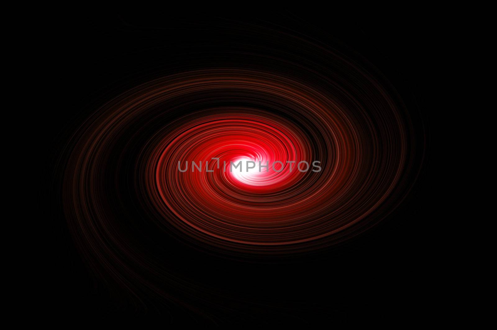 One red swirl light effect over black